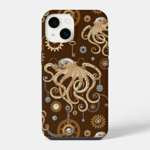Octopus Steampunk Retro Mechanical Fantasy iPhone 14 Case