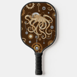 Octopus Steampunk Retro Mechanical Fantasy Pickleball Paddle
