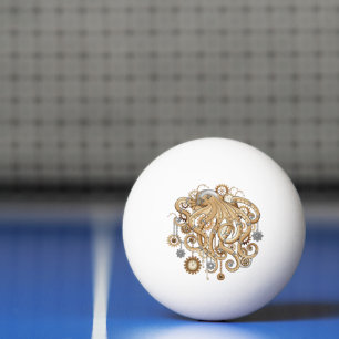 Octopus Steampunk Retro Mechanical Fantasy Ping Pong Ball