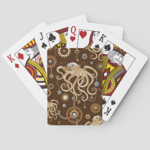 Octopus Steampunk Retro Mechanical Fantasy Playing Cards