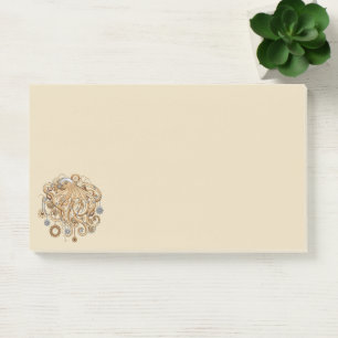 Octopus Steampunk Retro Mechanical Fantasy Post-it Notes