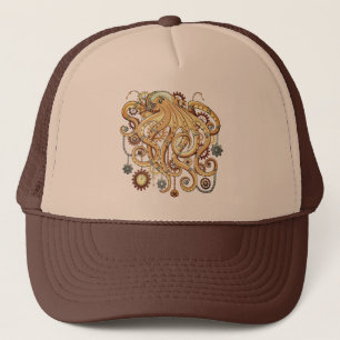 Octopus Steampunk Retro Mechanical Fantasy Trucker Hat