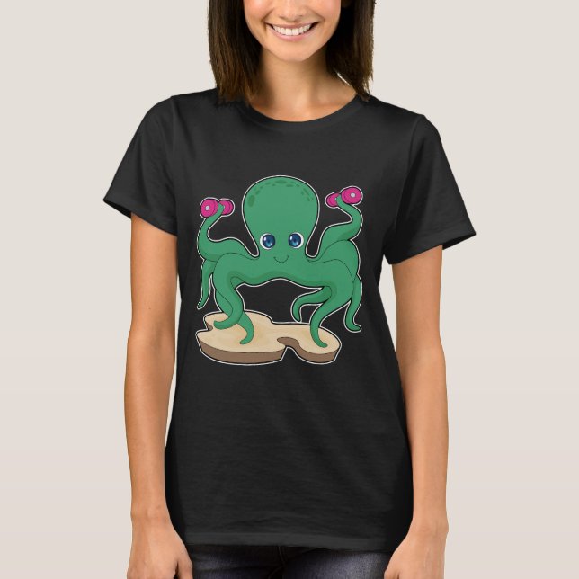 Octopus Strength training Dumbbells T-Shirt (Front)