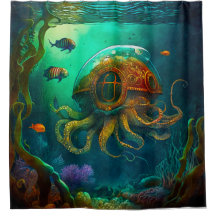 Octopus Submarine Under The Sea