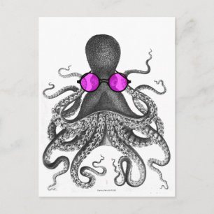 Octopus Sunglasses Curiosity Postcard
