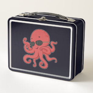 Octopus Sunglasses Metal Lunch Box