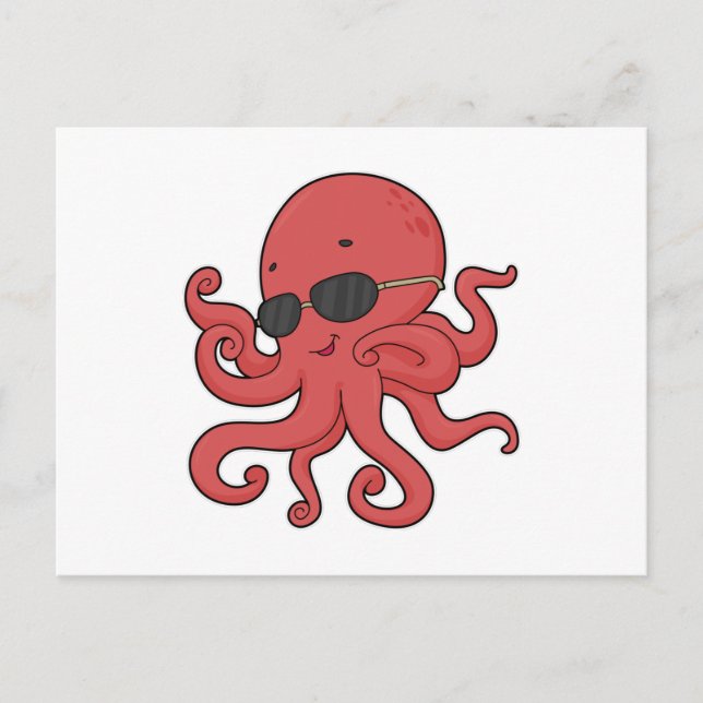 Octopus Sunglasses Postcard (Front)