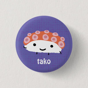 Octopus Sushi (tako) 1 Inch Round Button