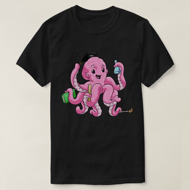 Octopus Teacher Pointer T-Shirt (Design Front)