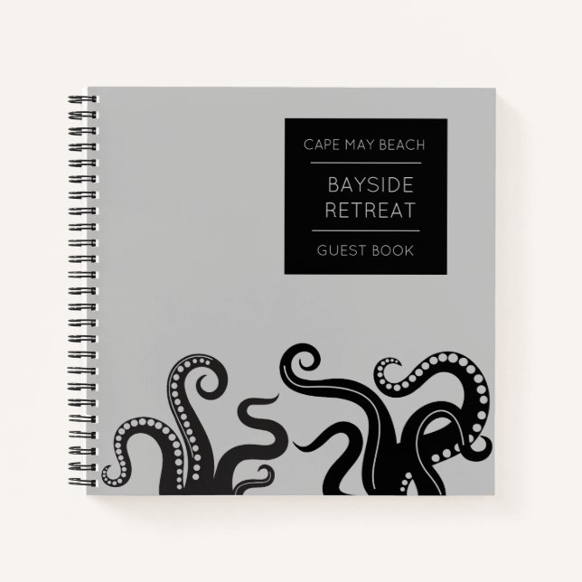 Octopus Tentacle Beach House Spiral Guest Book (Front)
