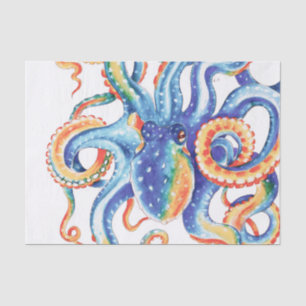Octopus Tentacles Colourful Watercolor Art Tissue Paper