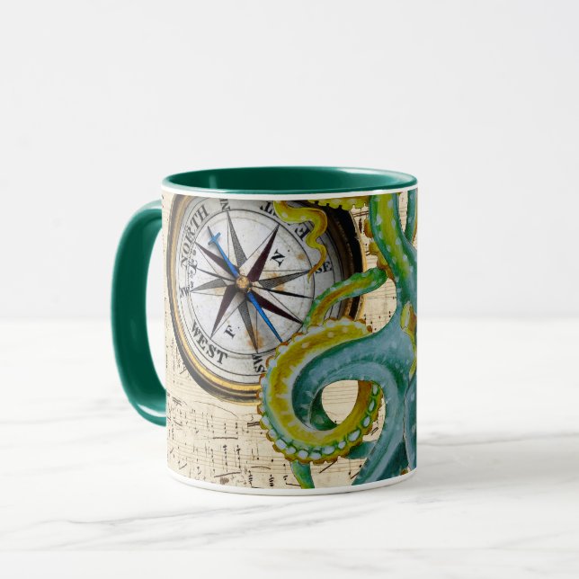 Octopus Tentacles Compass Music Mug (Front Left)