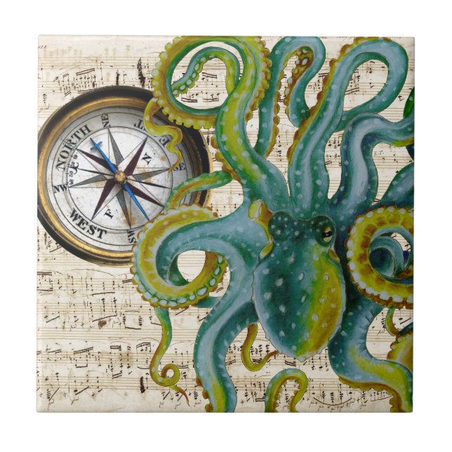 Octopus Tentacles Compass Music Tile (Front)