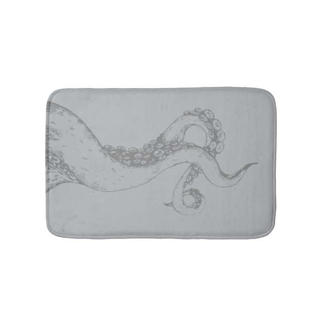 octopus tentacles grey on grey bath mat (Front)