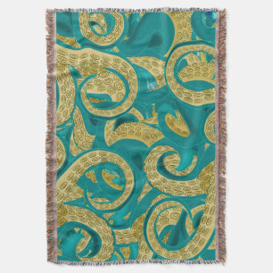 Octopus Throw Blanket Art Design
