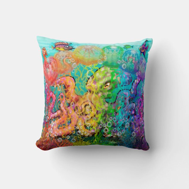 Octopus Throw Pillow (Front)