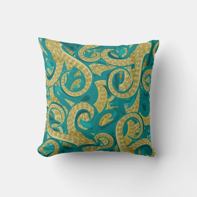 Octopus Throw Pillow (Front)