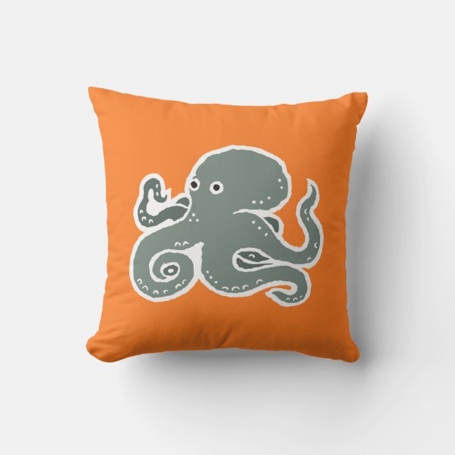 Octopus Throw Pillow (Front)
