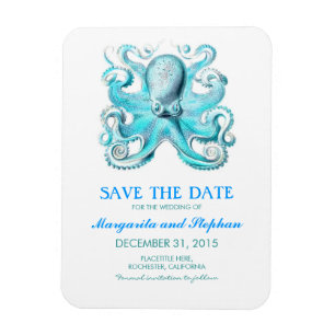 Octopus Turquoise Beach Save the Date Magnet