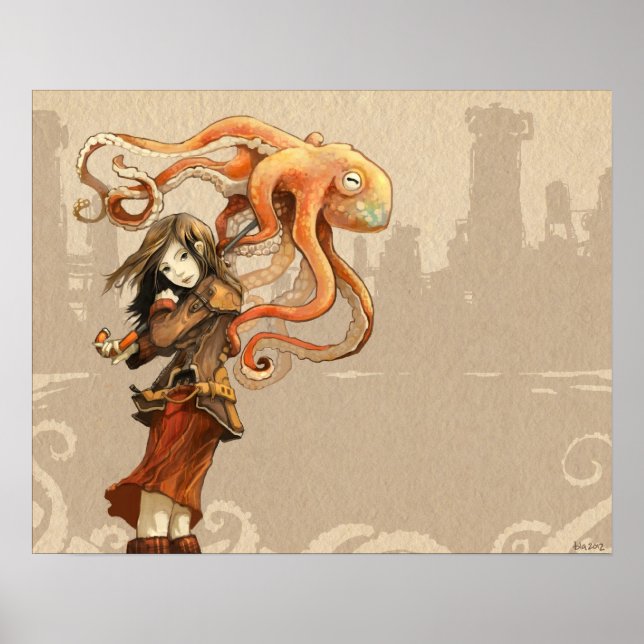 Octopus Umbrella Poster 20 x 16 inches (Front)