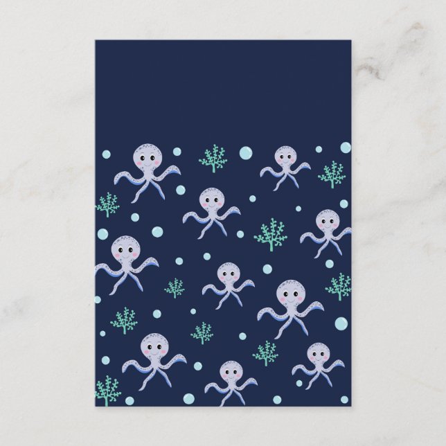 Octopus under the sea kids pattern advice card (Front)