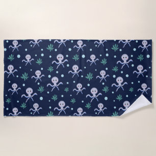 Octopus under the sea kids pattern beach towel