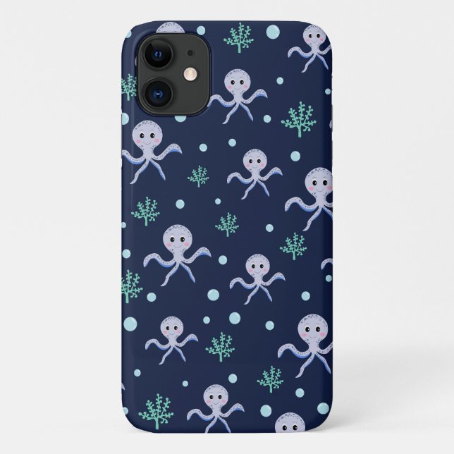 Octopus under the sea kids pattern Case-Mate iPhone case (Back)