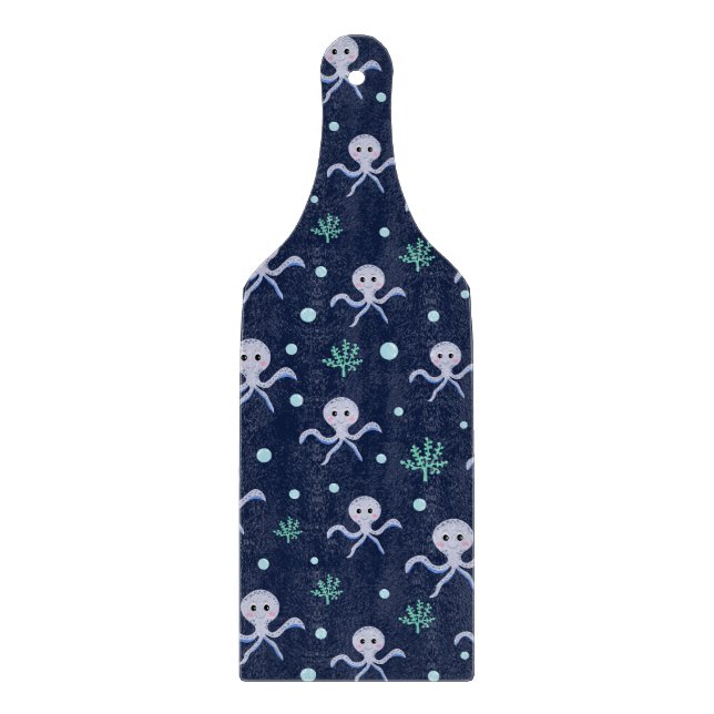 Octopus under the sea kids pattern cutting board (Front)
