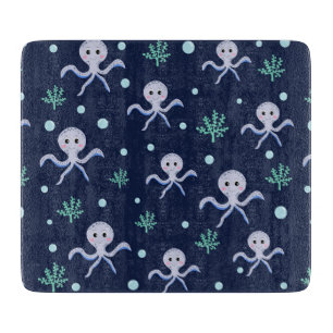 Octopus under the sea kids pattern cutting board