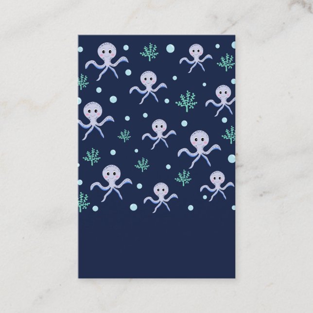 Octopus under the sea kids pattern discount card (Front)