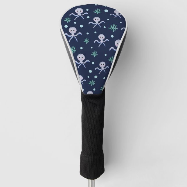 Octopus under the sea kids pattern golf head cover (Front)