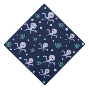 Octopus under the sea kids pattern graduation cap topper