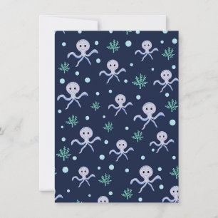 Octopus under the sea kids pattern holiday card