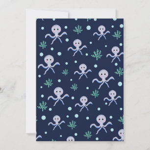 Octopus under the sea kids pattern invitation