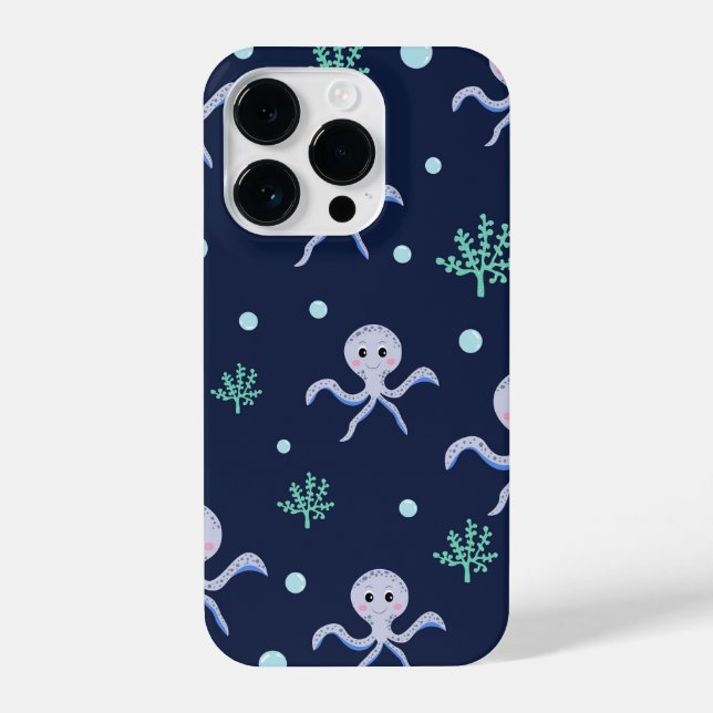 Octopus under the sea kids pattern iPhone case (Back)