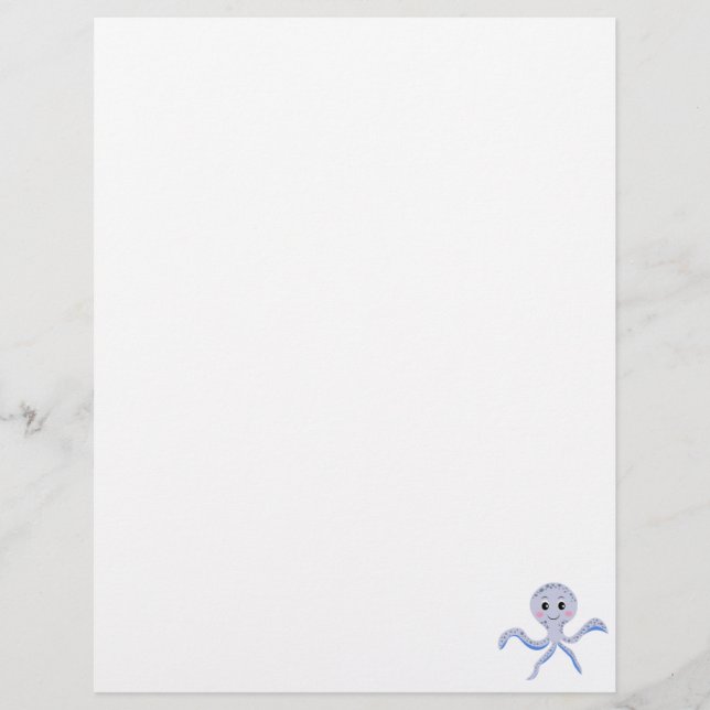 Octopus under the sea kids pattern letterhead (Front)
