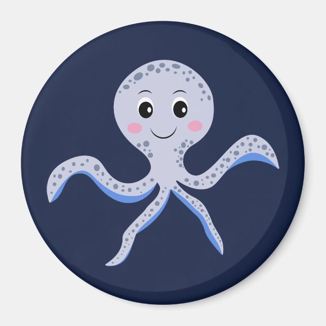 Octopus under the sea kids pattern magnet (Front)
