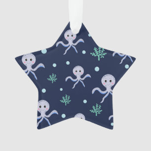 Octopus under the sea kids pattern ornament