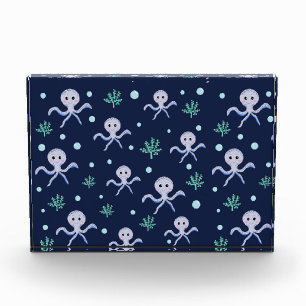 Octopus under the sea kids pattern photo block