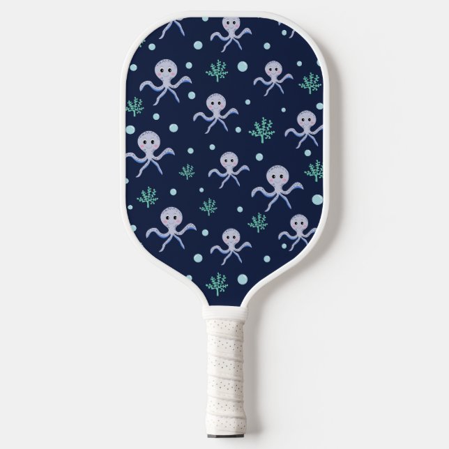 Octopus under the sea kids pattern pickleball paddle (Front)