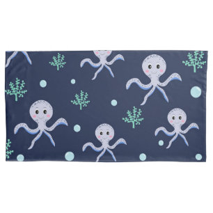 Octopus under the sea kids pattern pillowcase
