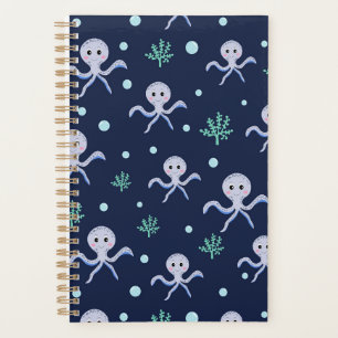 Octopus under the sea kids pattern planner