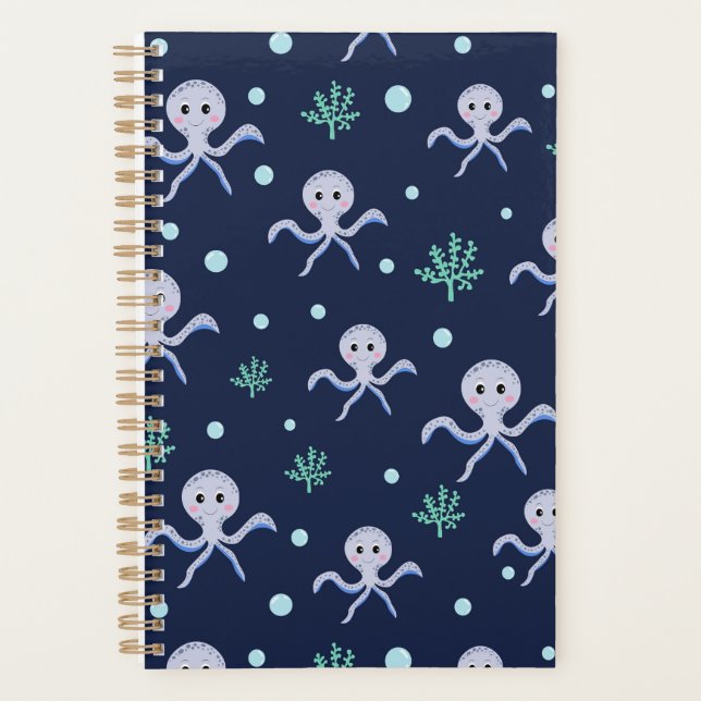 Octopus under the sea kids pattern planner (Front)