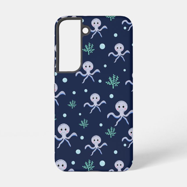 Octopus under the sea kids pattern samsung galaxy s22 case (Back)