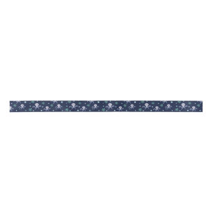 Octopus under the sea kids pattern satin ribbon