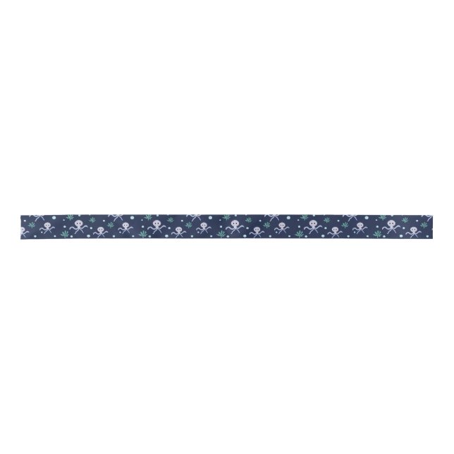 Octopus under the sea kids pattern satin ribbon (Front)