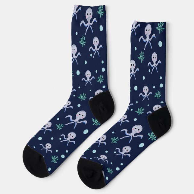 Octopus under the sea kids pattern socks (Left)