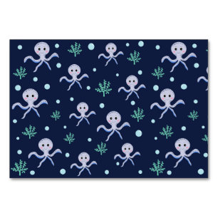 Octopus under the sea kids pattern table number
