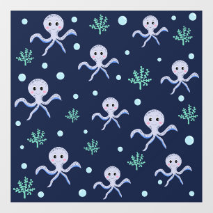 Octopus under the sea kids pattern window cling