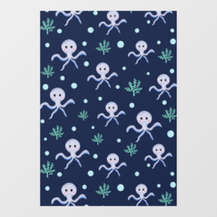 Octopus under the sea kids pattern window cling